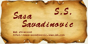 Saša Savadinović vizit kartica